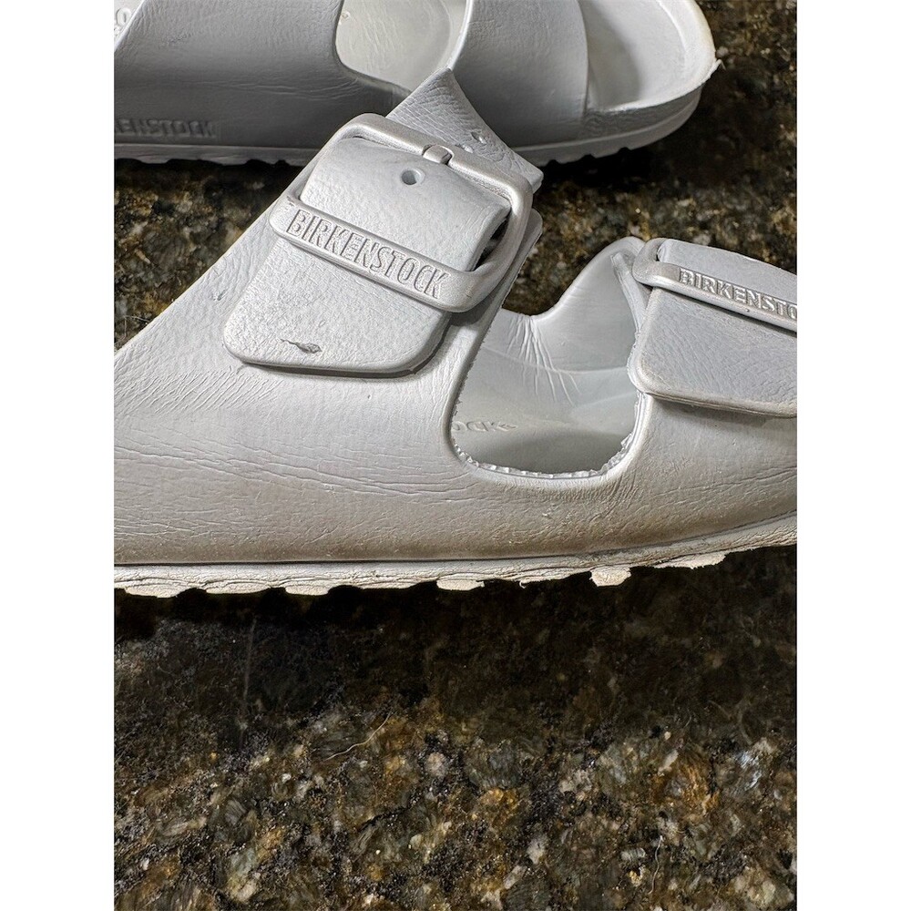 Birkenstock Arizona EVA Women's Slide Sandals Silver Metallic EU 40 US 9 - Picture 4 of 13